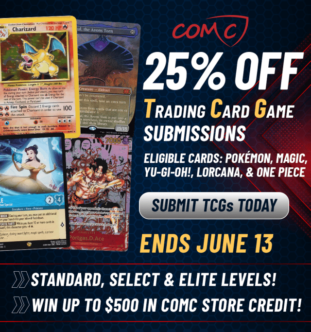25% off TCG submissions! All service levels! COMC Blog 25% off TCG submissions! All service levels! COMC Blog